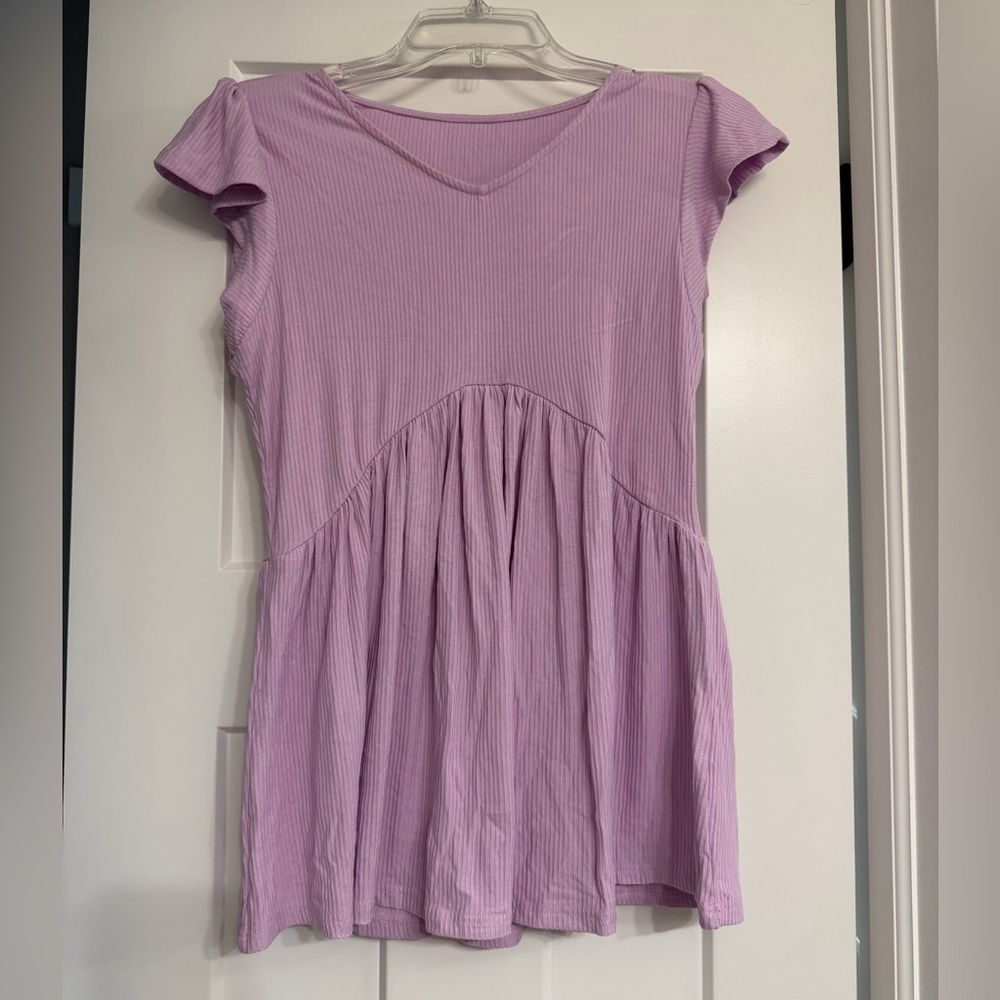 Lavender Cap Sleeve babydoll Women's maternity Top